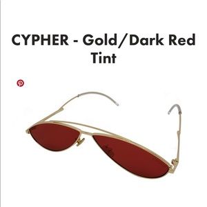 SLOANE SUNGLASSES CYPHER- Gold/ Dark Red Tinted Sunglasses